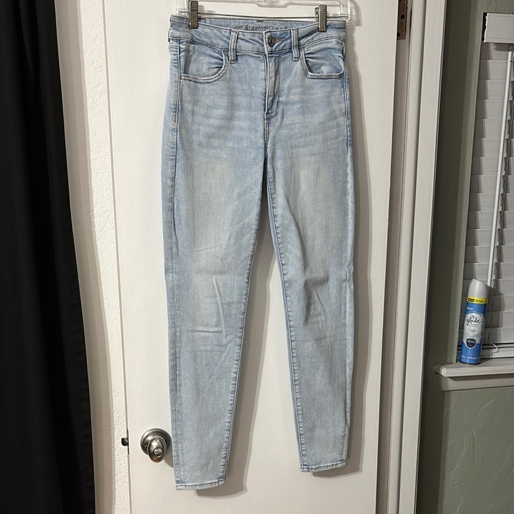 American Eagle Outfitters Blue Skinny Jeans Tapered Fit